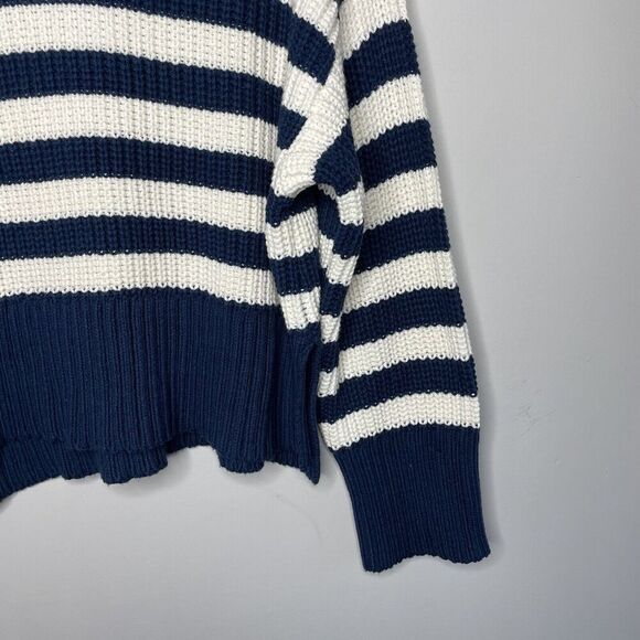 Madewell Navy and White Striped Turtleneck Sweater - Picture 8 of 16